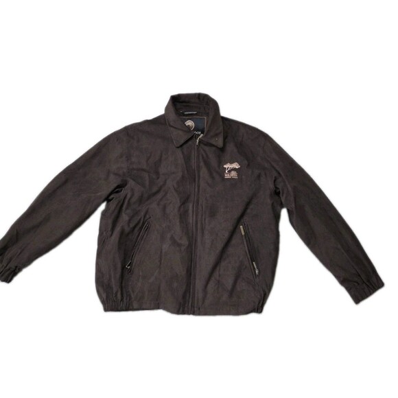 Weatherproof Other - VTG Weatherproof Pebble Beach Embroidered Golf Jacket Mens L Full Zip Brown EUC